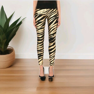 Hudson Nico Zebra Gold Black Super Stretch Jeans 25